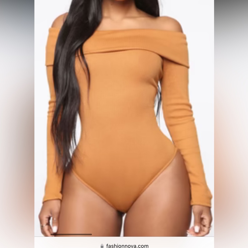 Long sleeve off the shoulder bodysuit
